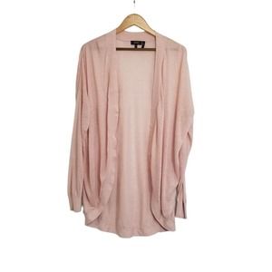 Theory Waterfall Sag Harbor Pink Linen Blend Lightweight Cardigan Sweater Size M